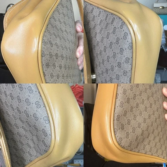 Gucci Vintage Small Tan and Gold Messenger Monogram Flap Bag w/ COA 1981-1985 - Picture 9 of 10